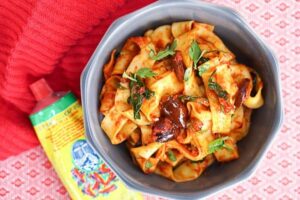 Olive, Cauliflower and Harissa Pasta